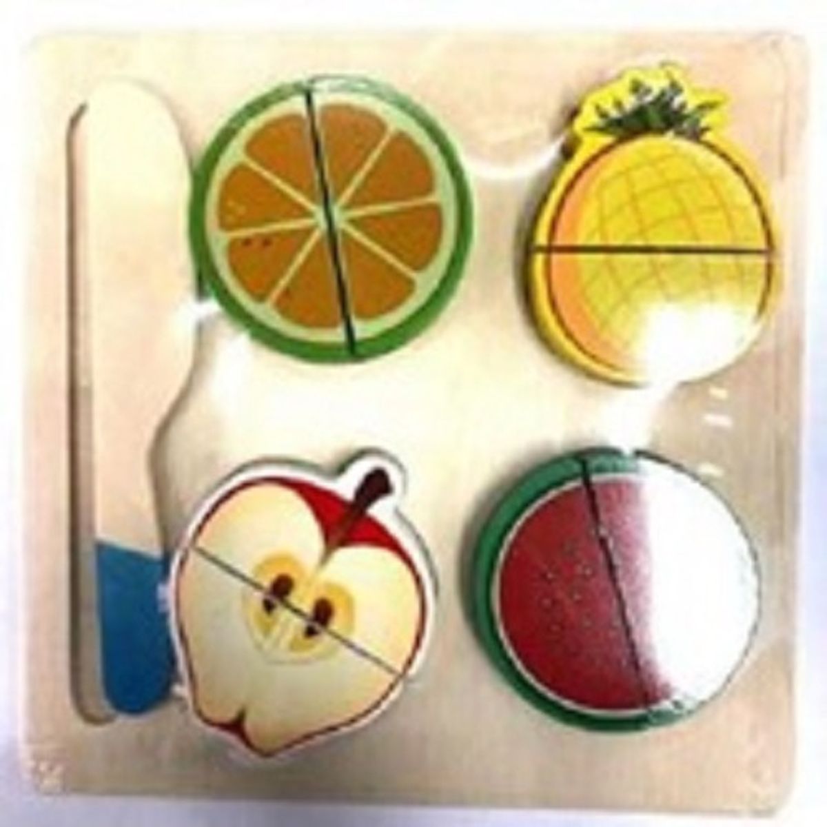 GENERICO - Puzzle Montessori De Madera Corte Frutas Y Verduras