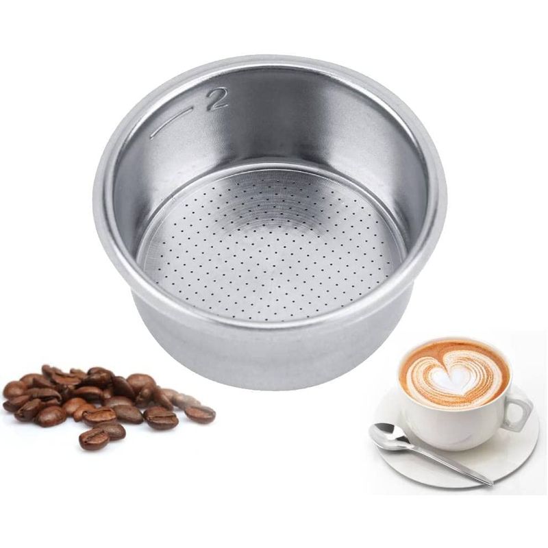 KUANGYE - Filtro Cafe Cafetera Acero Inoxidable Maquina Expresso 2cup