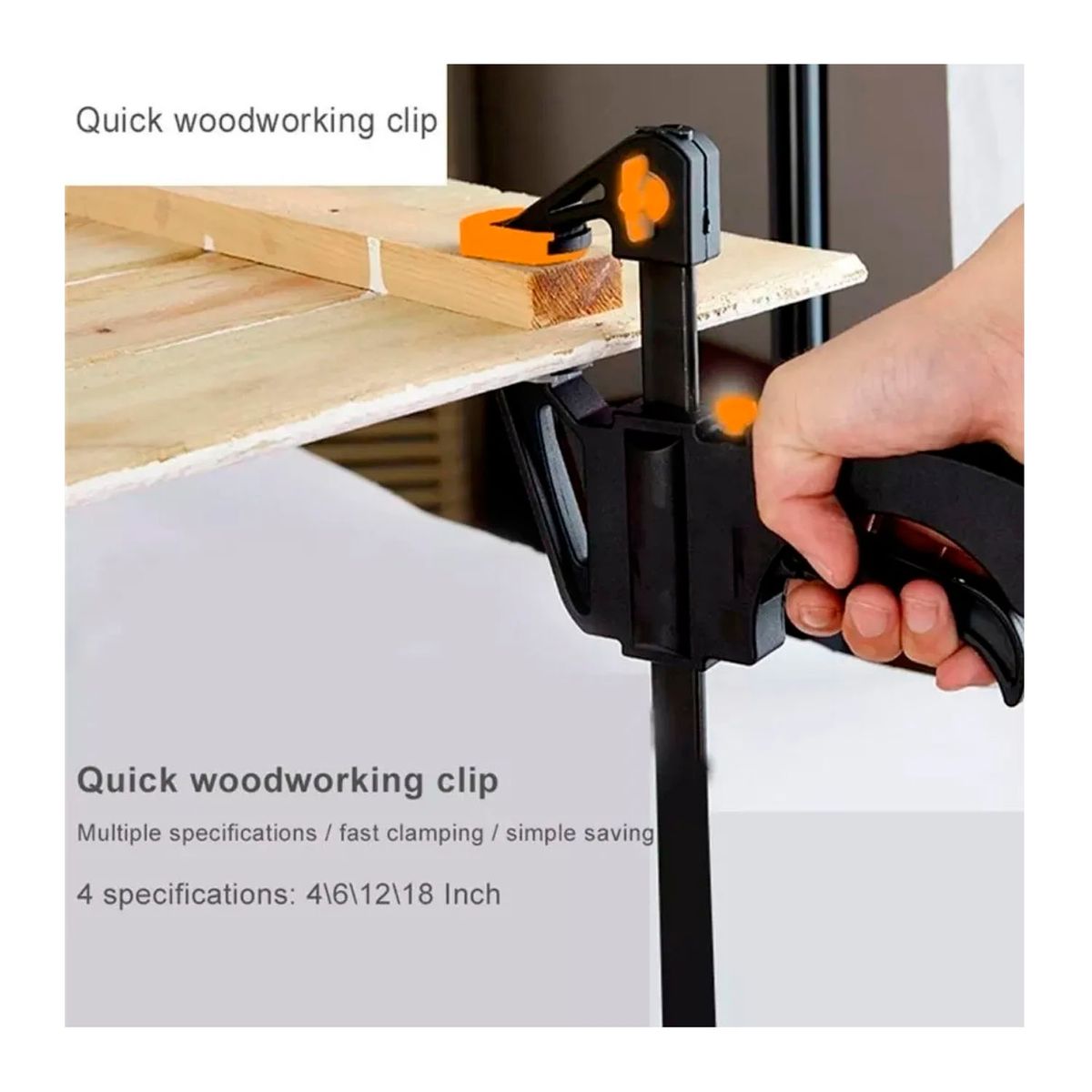 MAKAWA - Pack 2 Prensa Rapida Sargento Madera Carpintero 8 Pulgadas