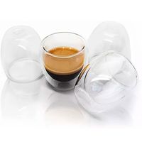 Set 4 Tazas Espresso Doble Pared 250ml Frio, Caliente