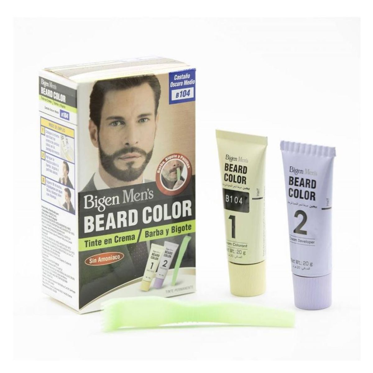 BIGEN - Tinte Para Barba Beard Color #B104 Castaño Oscuro Medio