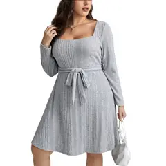 MALCREADO34384 - VESTIDO CORTO DE INVIERNO MANGA LARGA CON TIRA MODELO I008