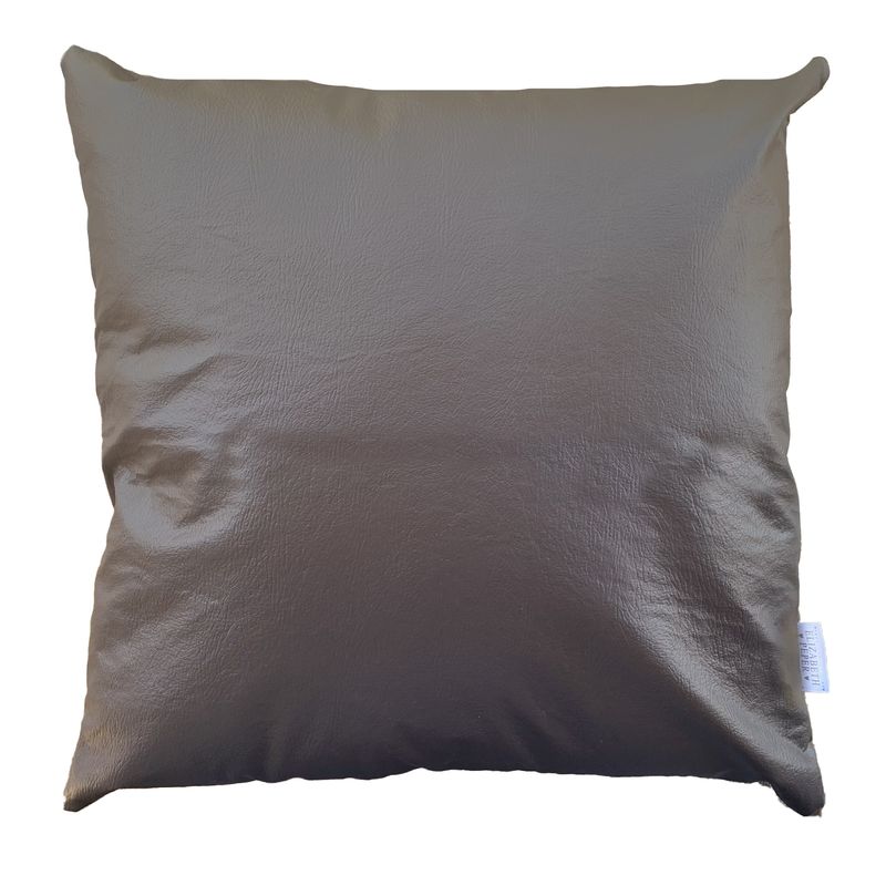 ELIZABETH PEPER - Funda Cojin Decorativo EcoCuero Cafe Oscuro 50x50