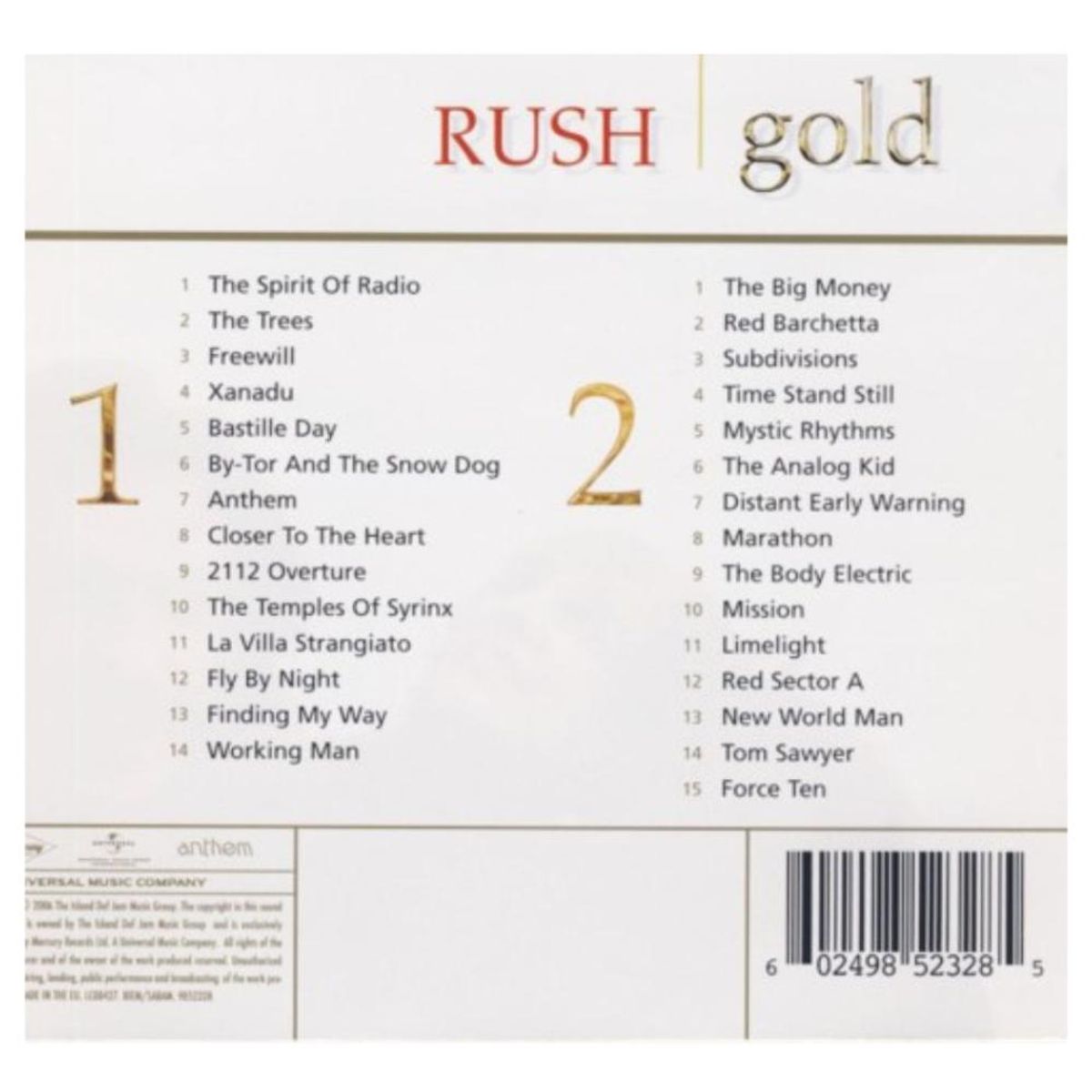 HITWAY MUSIC - RUSH - GOLD (2CD) - CD HITWAY MUSIC