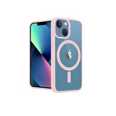 GENERICO - CARCASA IPHONE 11 MAGSAFE BORDES ROSADO+LAMINA DE VIDRIO COMPLETA 21D