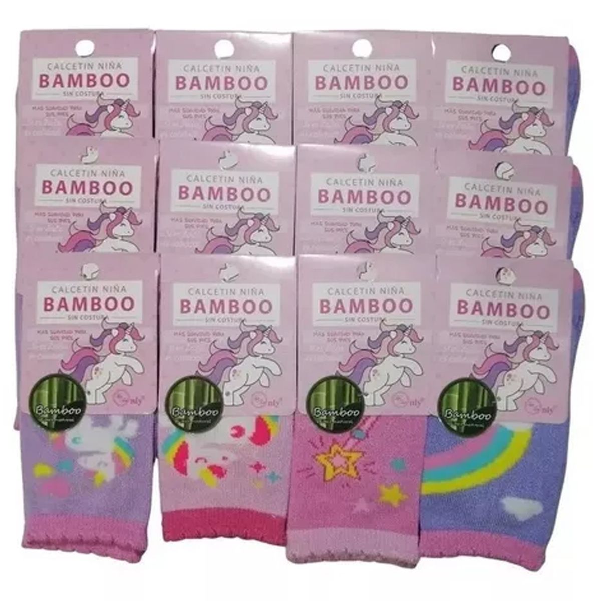 EVERSO - 6 Pares Calcetines De Niña Bambu Sin Costura