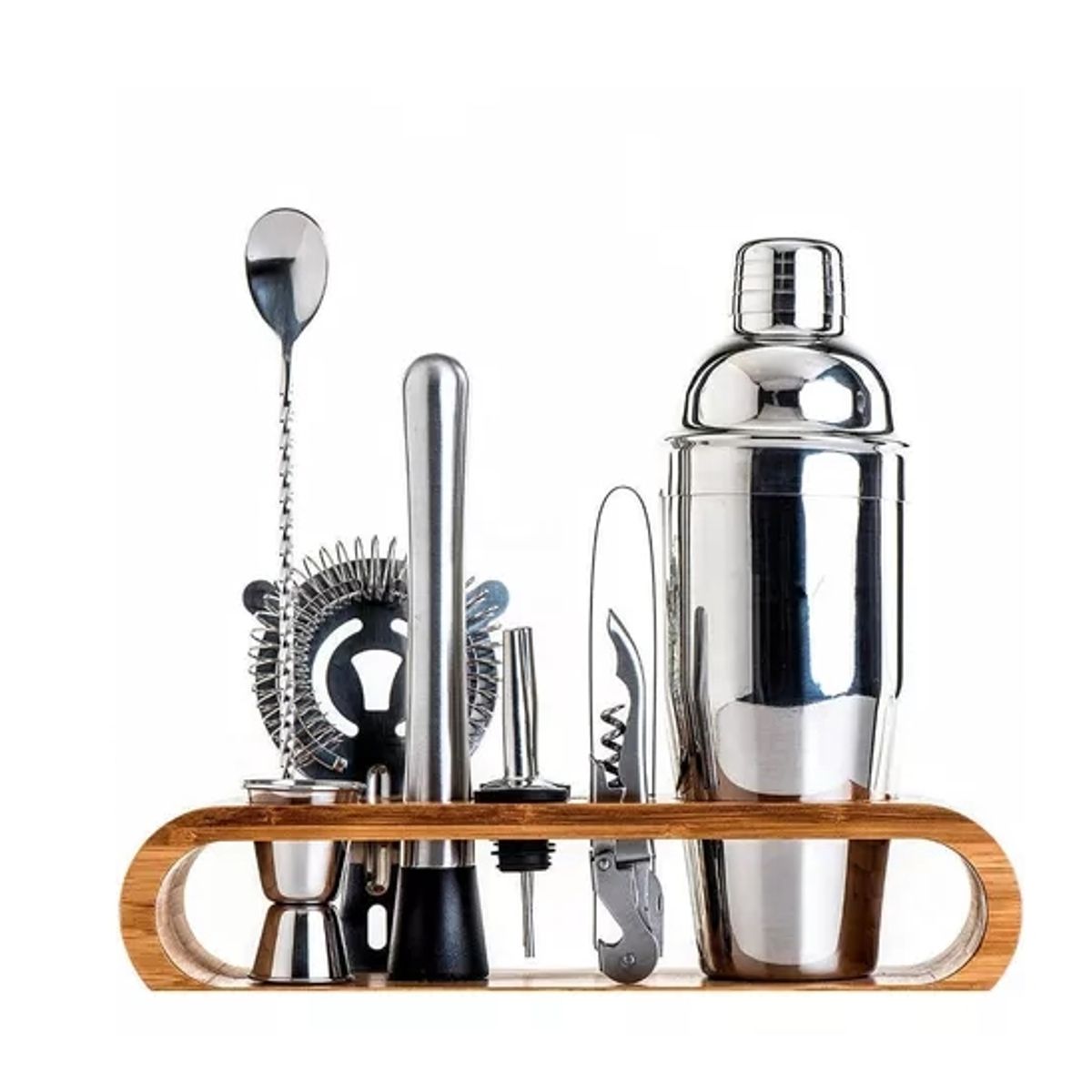 GENERICO - Set Bartender Sacacorchos Destapador Coctelera 10 Piezas