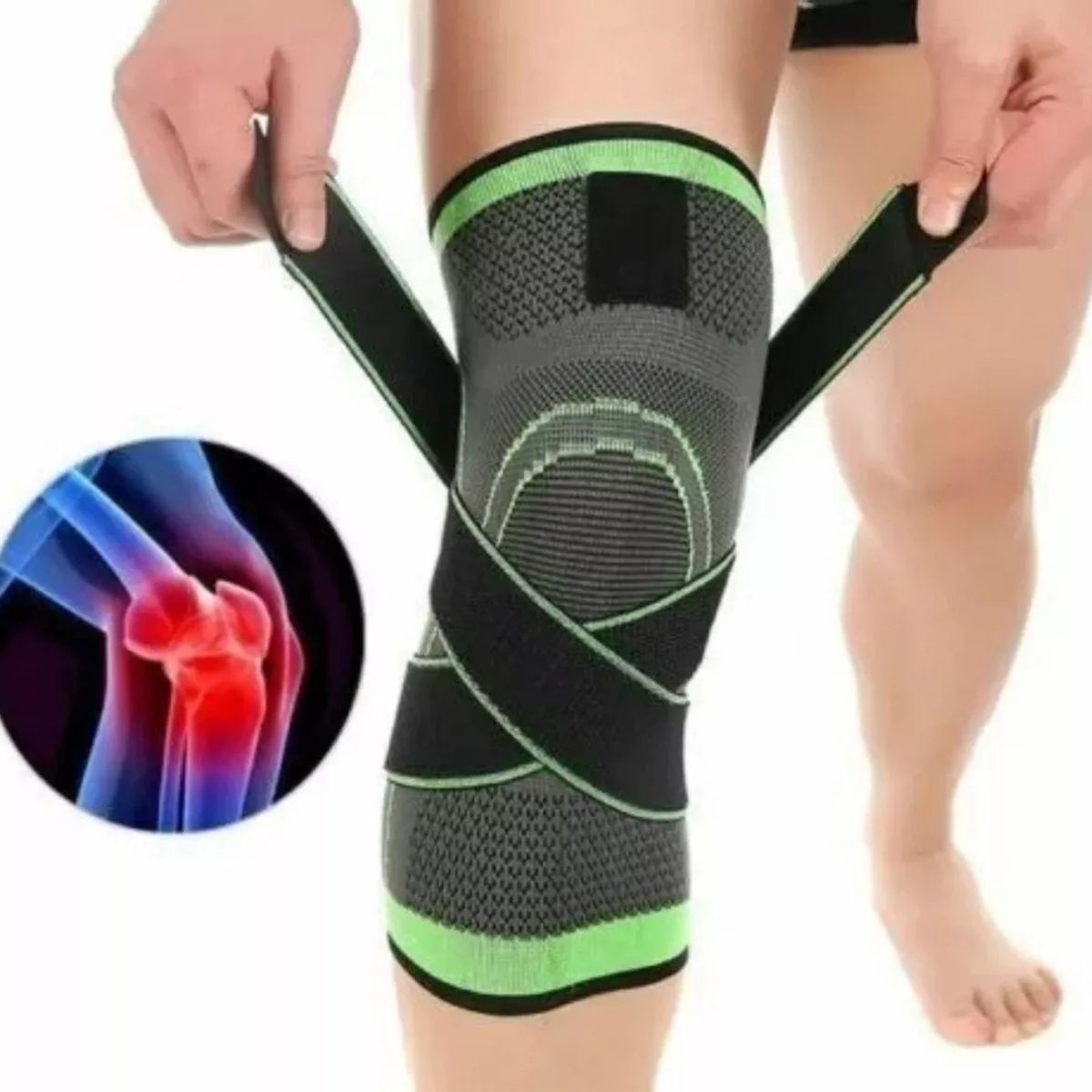 GENERICO - Venda Elástica Ajustable De Soporte Para Rodilla Con Velcro