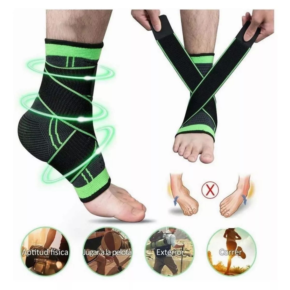 GENERICO - Tobillera Venda Elastica Ortopedica Compresión Dolor Tobillo