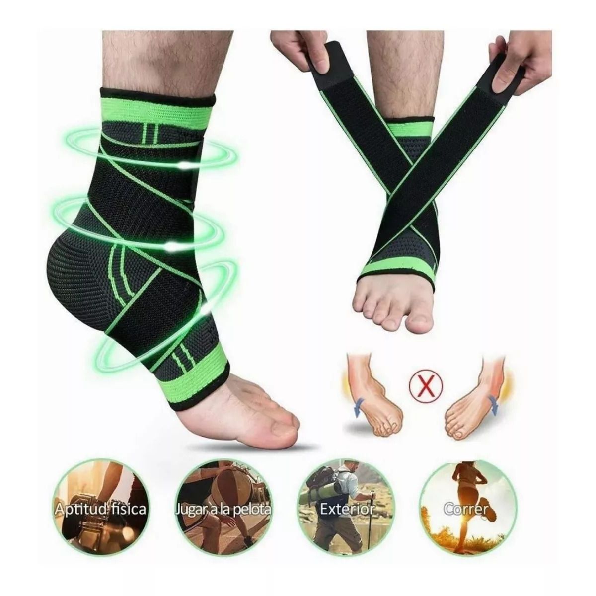GENERICO - Tobillera Venda Elastica Ortopedica Compresión Dolor Tobillo