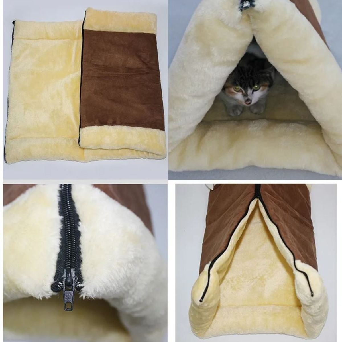 GENERICO - Cama Túnel Térmica Polar Gato 2 en 1. Mascotas