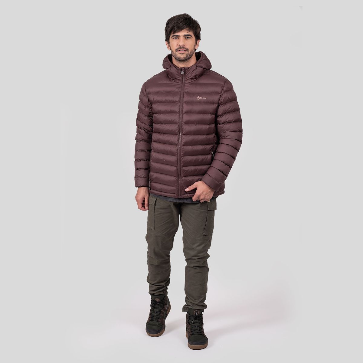 GNOMO - Chaqueta Hoodie Foldall Hombre Burdeo Gnomo