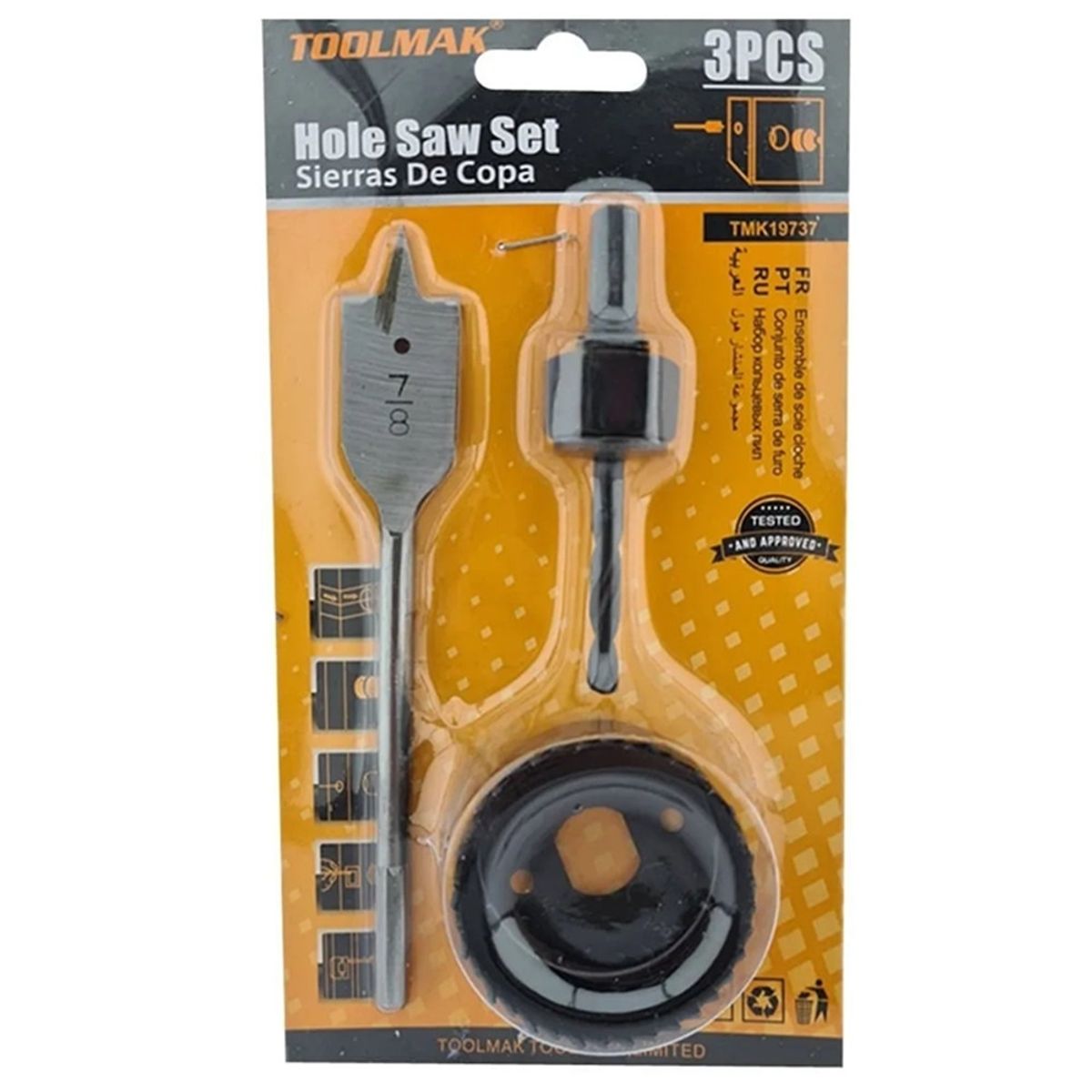 GENERICO - Sierra Copa Para Instalar Cerraduras 3 Piezas Toolmak