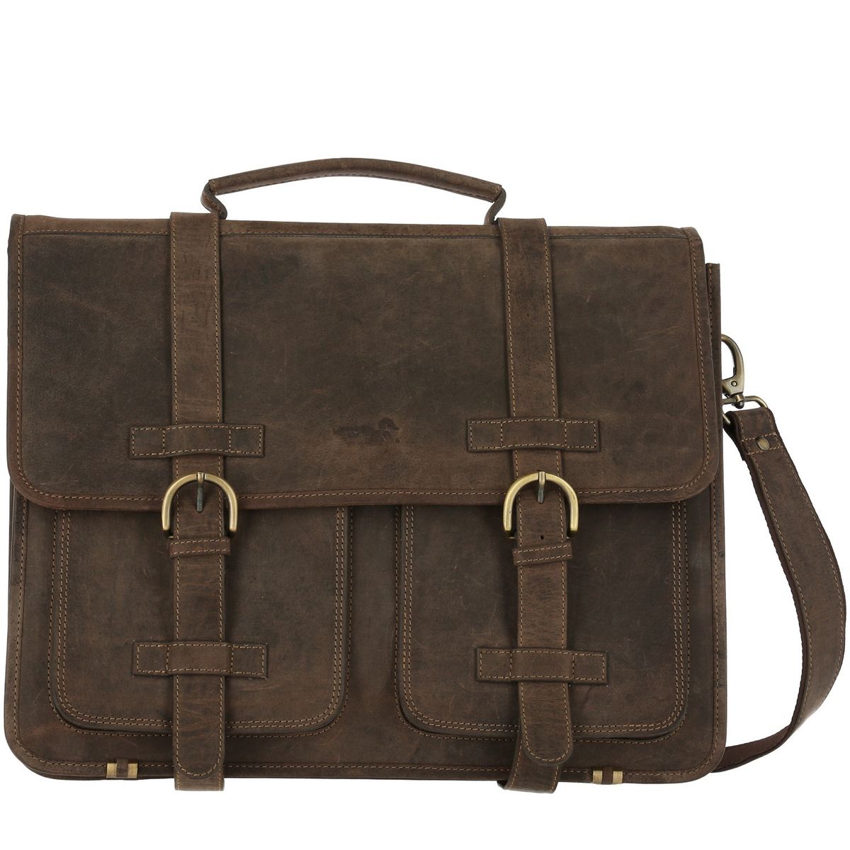 ROCKFORD - Maletín Cuero Hombre Ks Pocket Café ROCKFORD