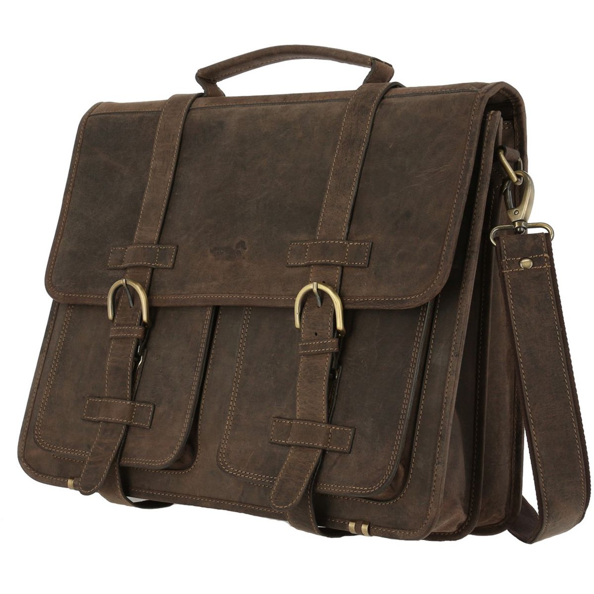 ROCKFORD - Maletín Cuero Hombre Ks Pocket Café ROCKFORD