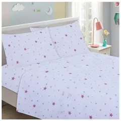 Ilusion - Sabana Infantil Illusions 144 Hilos 1,5 plazas con Funda Modelo Stars