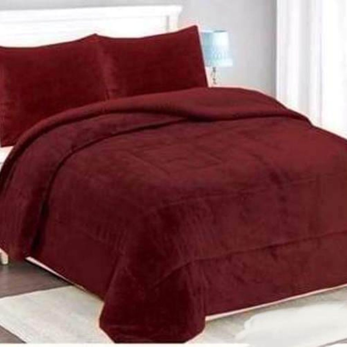 GENERICO - COBERTOR BURDEO CON CHIPORRO Y POLAR PLUSH SUPER KING 250X270