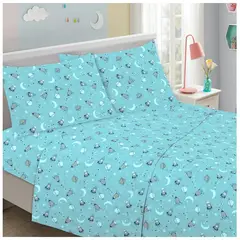 Ilusion - Sabana Infantil Illusions 144 Hilos 1,5 plazas con Funda Modelo Rocket