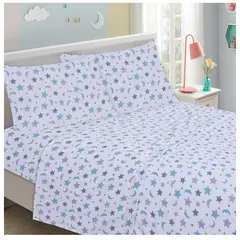 Ilusion - Sabana Infantil Illusions 144 Hilos 1,5 plazas con Funda Modelo Starry