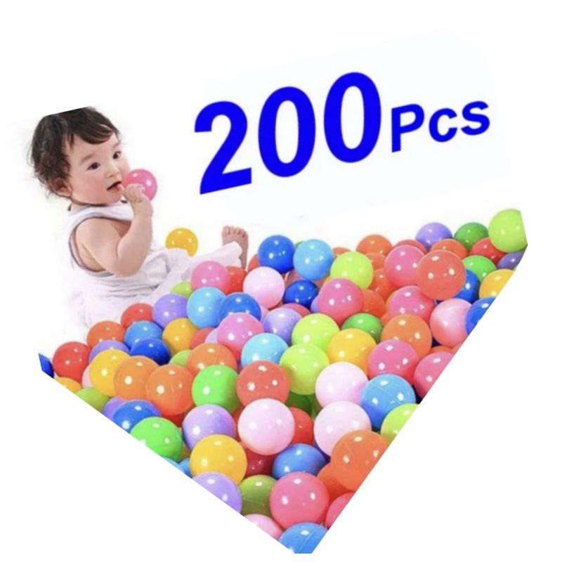 GENERICO - Pack 200 Pelotitas Plásticas de Colores 5.5 CM