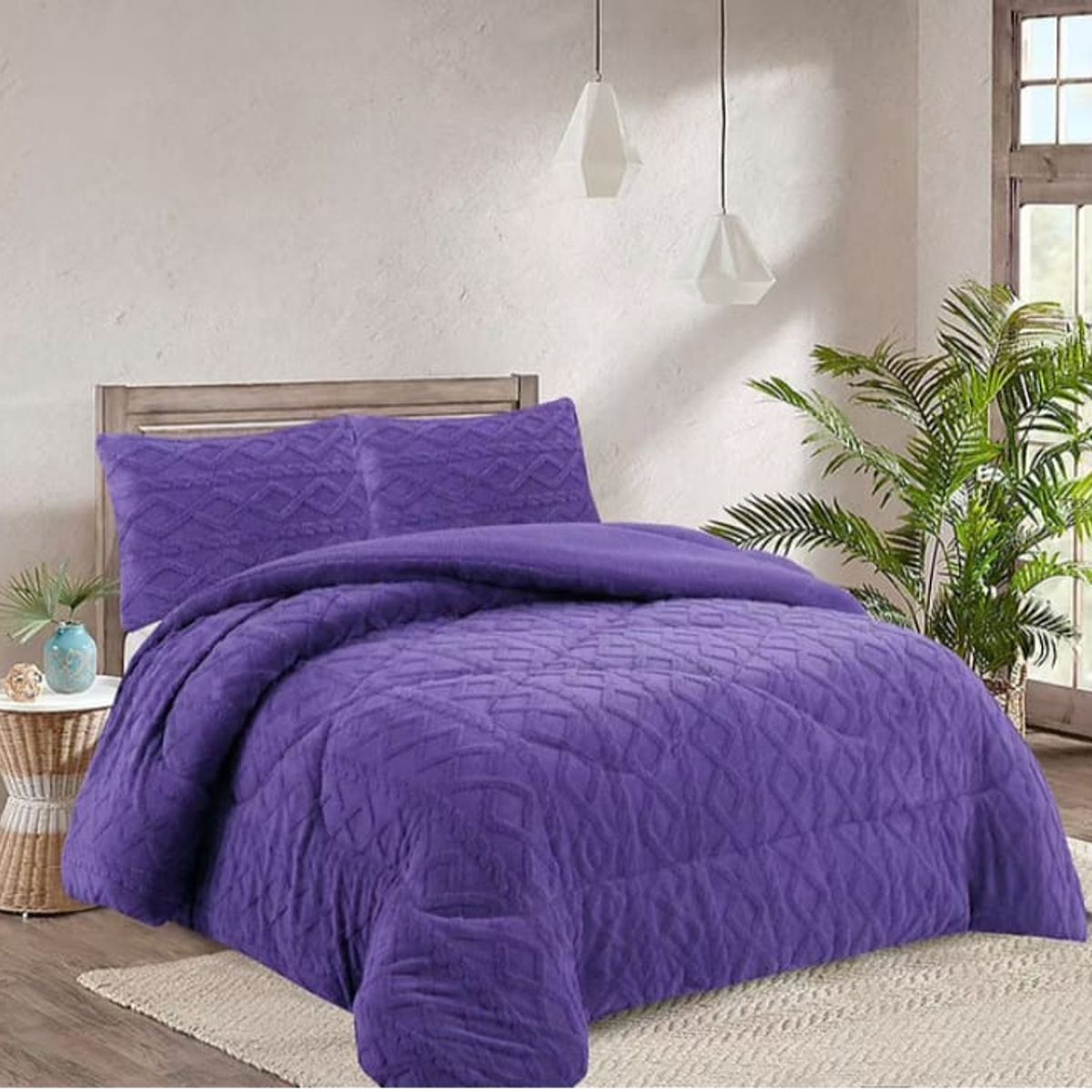 GENERICO - Cobertor o Cubrecama Plush 2 plazas; ZicZac