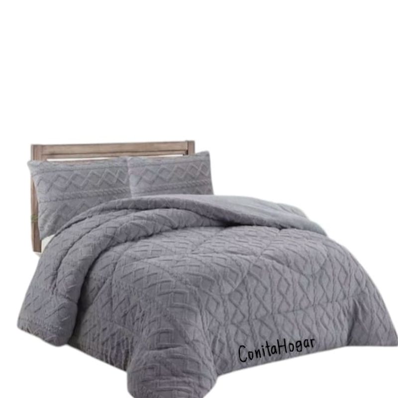 GENERICO - Cobertor o Cubrecama Plush 2 plazas;ZicZac
