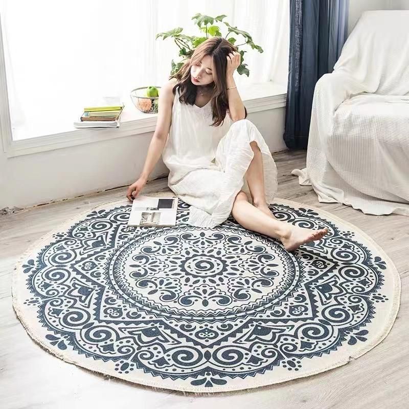 GENERICO - Alfombra Kilim de estilo etnico Redonda 120 cm