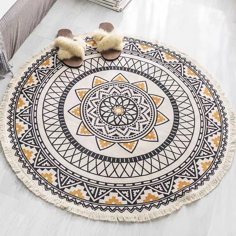 GENERICO - Alfombra Kilim de estilo etnico Redonda 120 cm