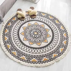 GENERICO - Alfombra Kilim de estilo etnico Redonda 120 cm