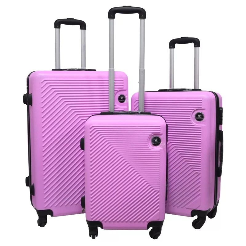 GENERICO - Set 3 Maletas Rigidas Ruedas 360- Rosado pastel 27