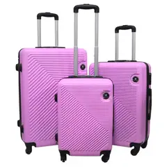 GENERICO - Set 3 Maletas Rigidas Ruedas 360- Rosado pastel 27