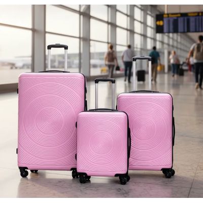 Imagen 2 del producto Set 3 Maletas Rigidas Ruedas 360- Rosado pastel L