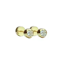 MODAS LILLO - Aro Bebé Abridor Tubo Circón Oro 18k Joyas