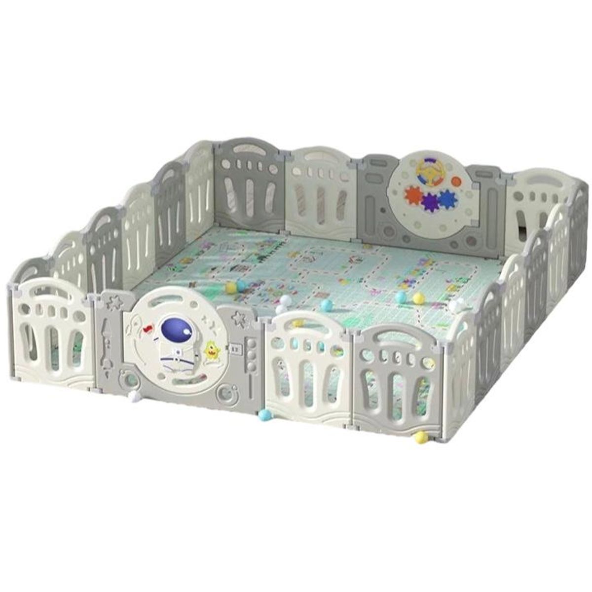 LUBABYCAS - Corral Bebe Armado 199x230cm Con Accesorios Lubabycas