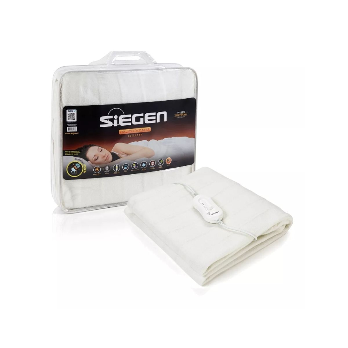 SIEGEN - Calientacama Individual Sg-5010 Marca Siegen (150 X 80 Cms)