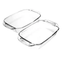 GENERICO - Pack 2 Fuentes Rectangulares de Vidrio Templado