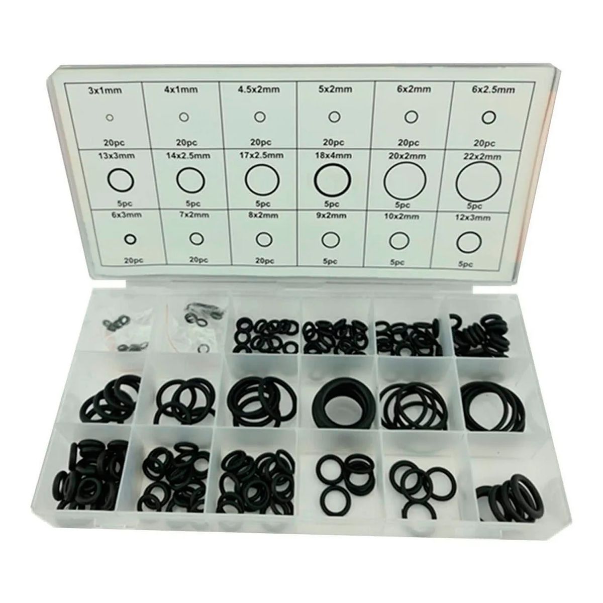 MAKAWA - Juego Orrines O-ring Universales 225 Pcs Milimetro