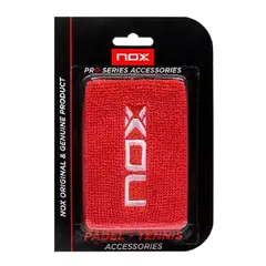 NOX - Muñequera Deportiva Rojo con Logo Blanco