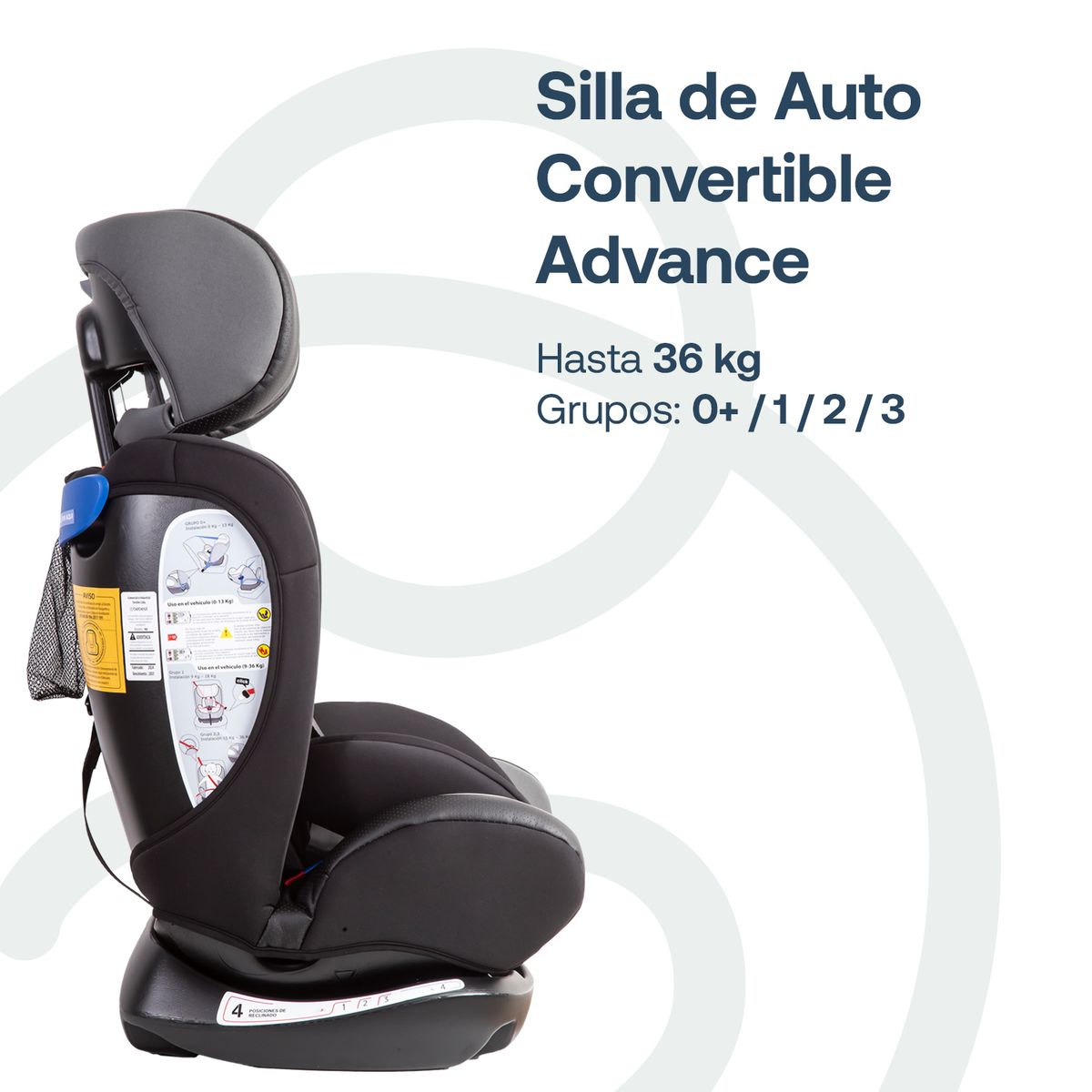 BEBESIT - Silla de Auto Convertible Advance Gris Bebesit