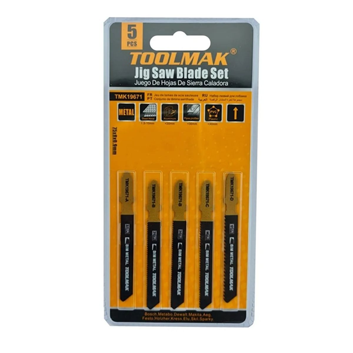 GENERICO - Set Hojas Bi Metal P Sierra Caladora 5pcs Toolmak Tmk19671