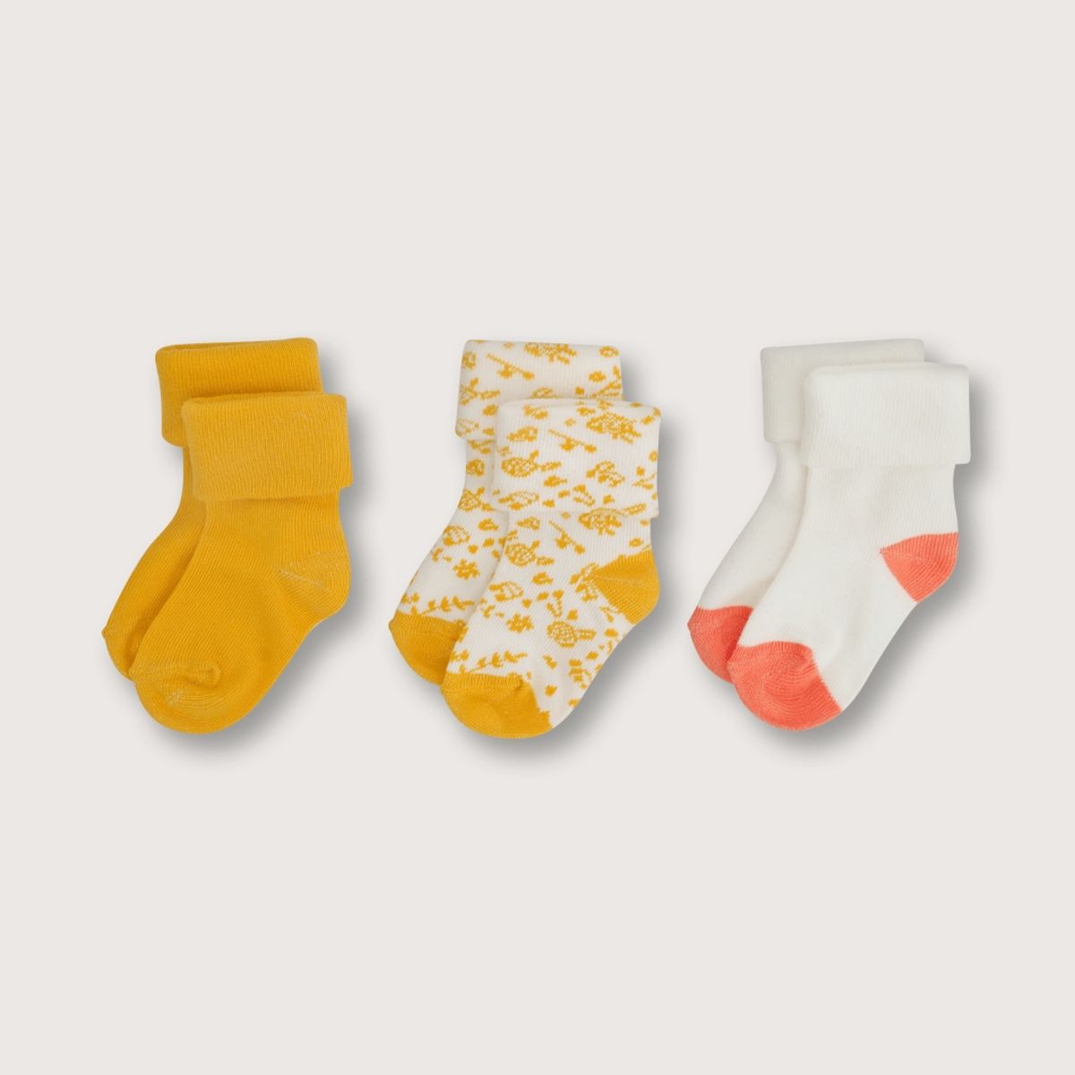 OPALINE - Calcetines de bebé niña abeja pack de 3 amarillo (recién nacido a 9 meses)