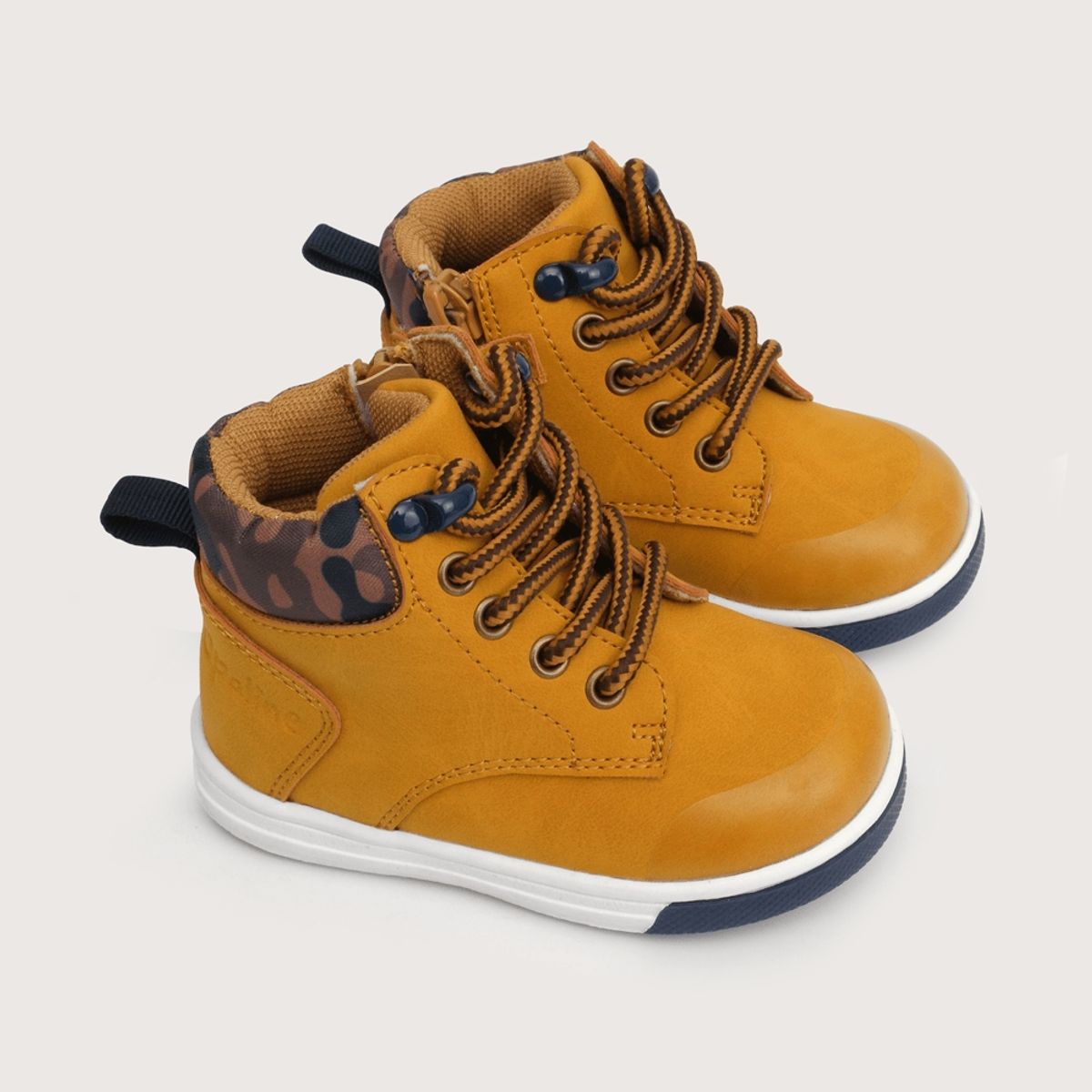 OPALINE - Botin urbano de niño camuflaje mostaza (20 a 29)