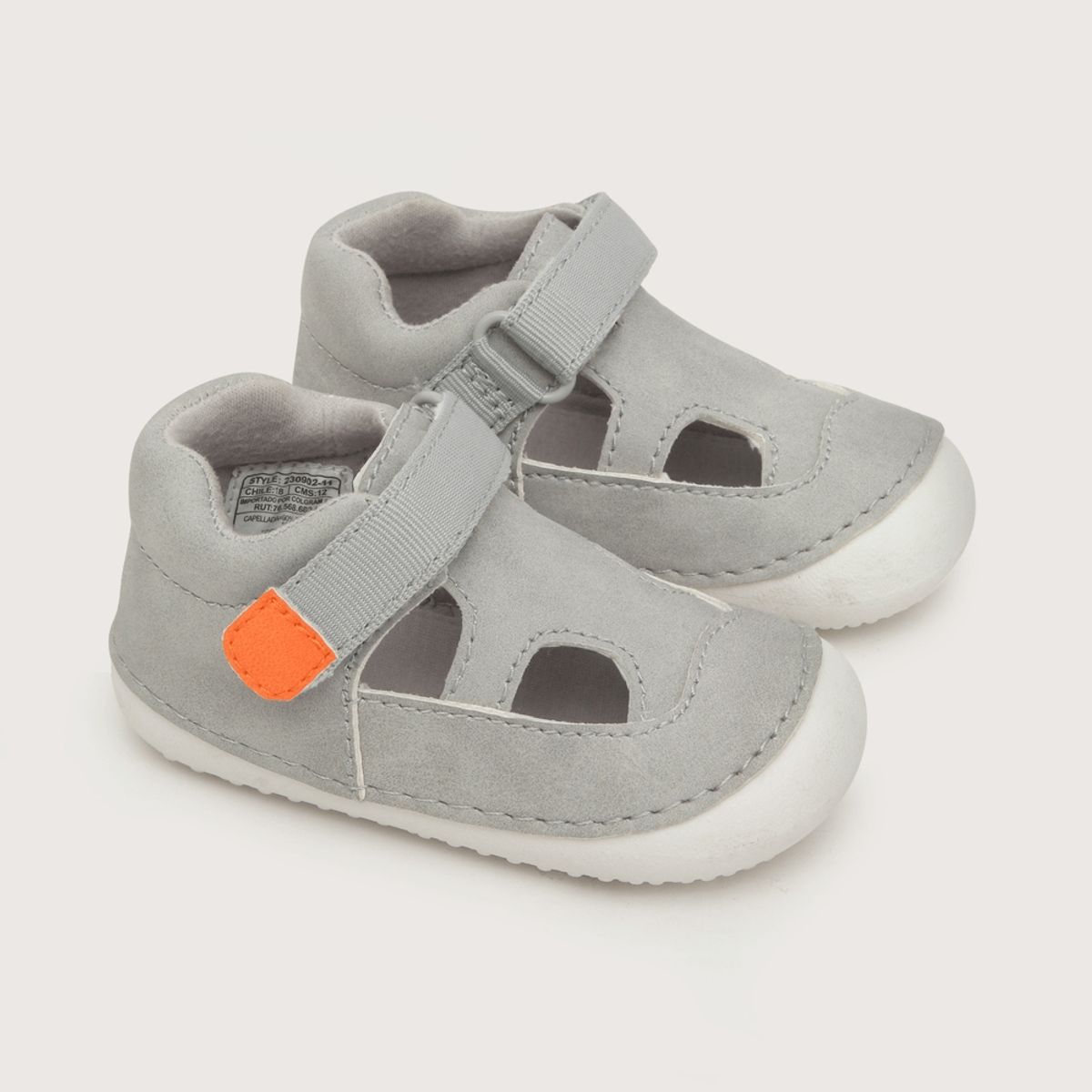 OPALINE - Sandalia de niño velcro gris 17 a 19
