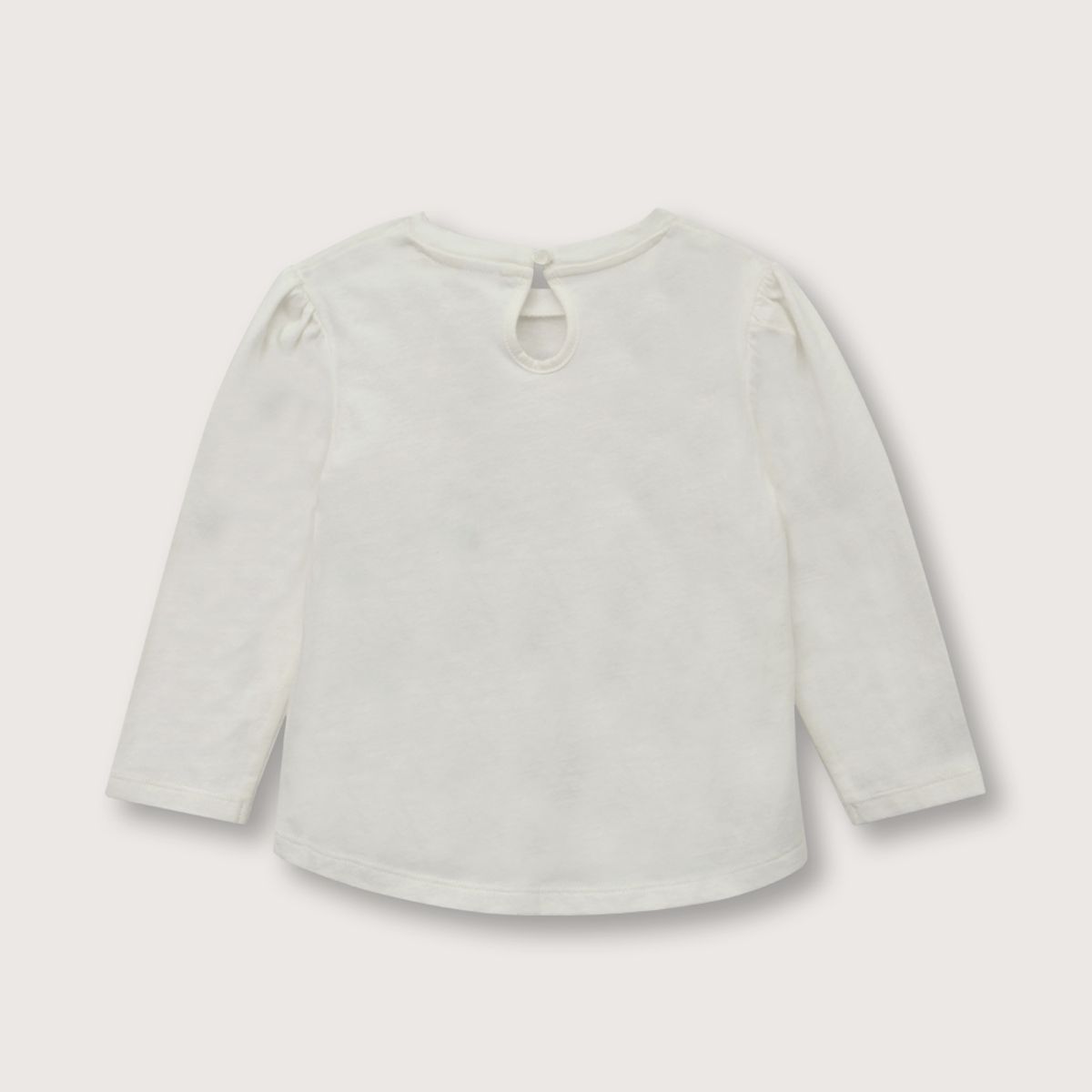 OPALINE - Polera de niña manga larga con fruncido blanco (6 meses a 4 años)