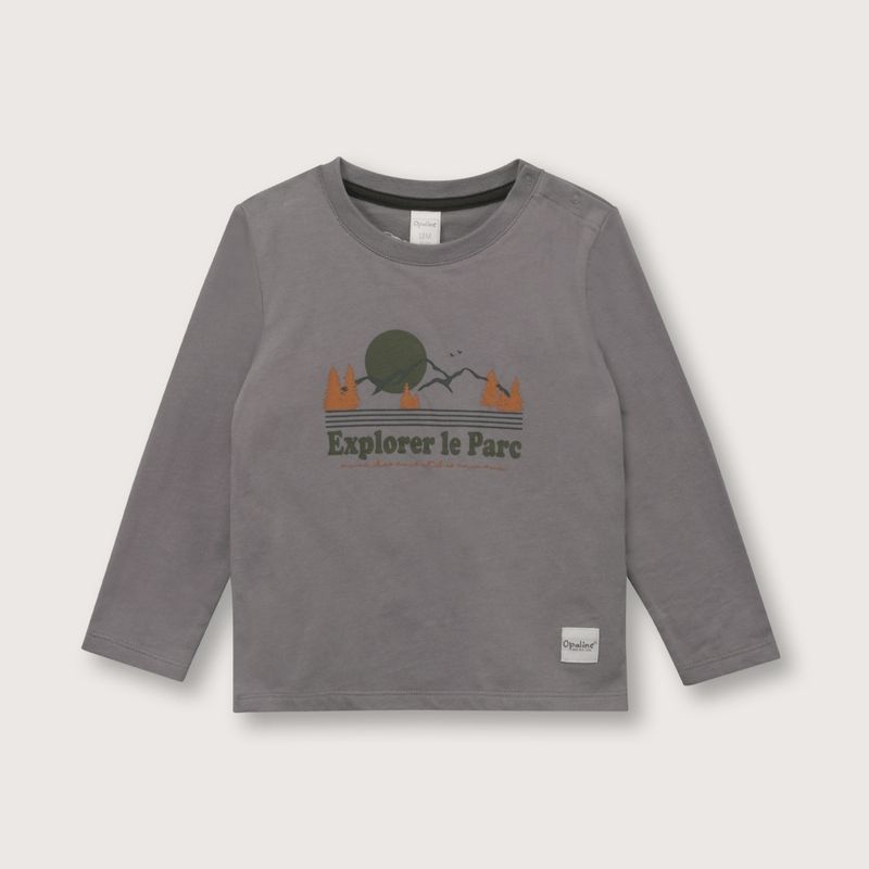 OPALINE - Polera de niño gris (6 meses a 4 años)
