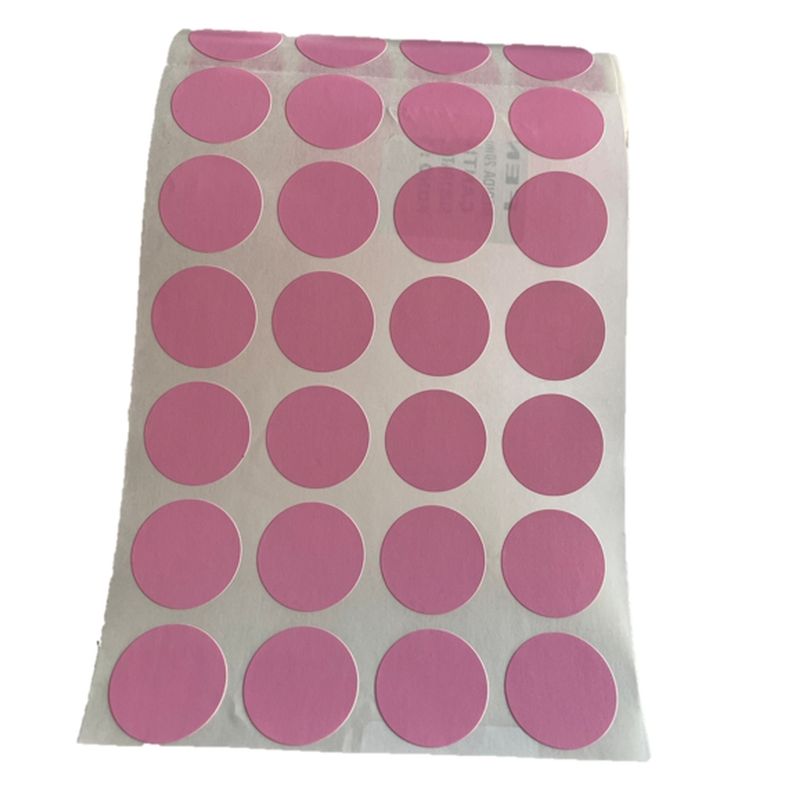 GENERICO - 1000 Etiquetas Adhesivas Redondas Rosadas 20 mm de Diametro