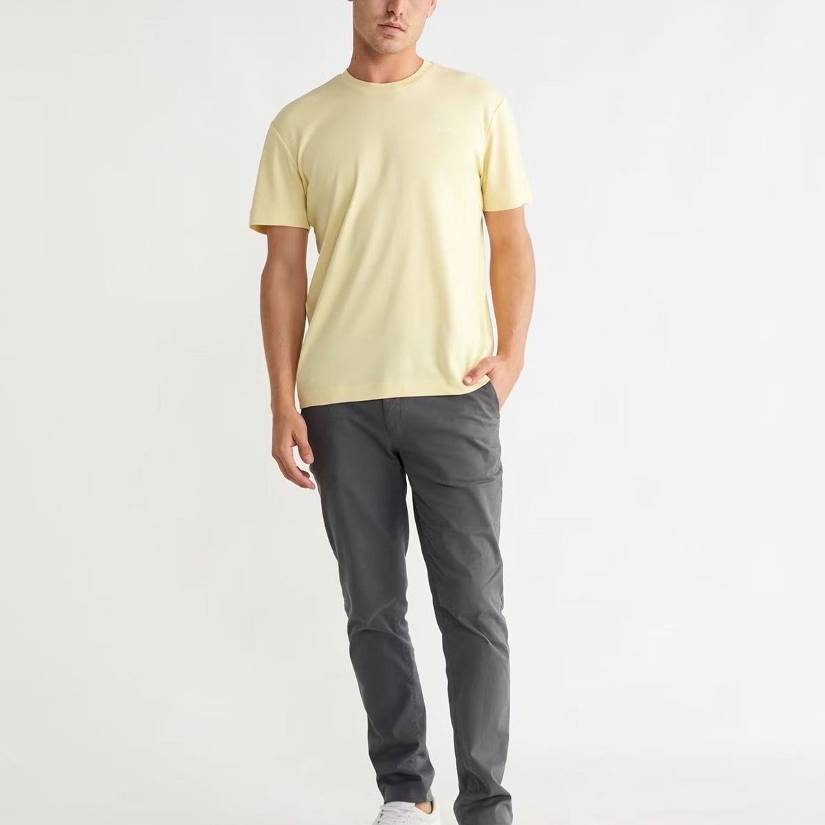 CALVIN KLEIN - Polera Micro Logo Amarillo Calvin Klein