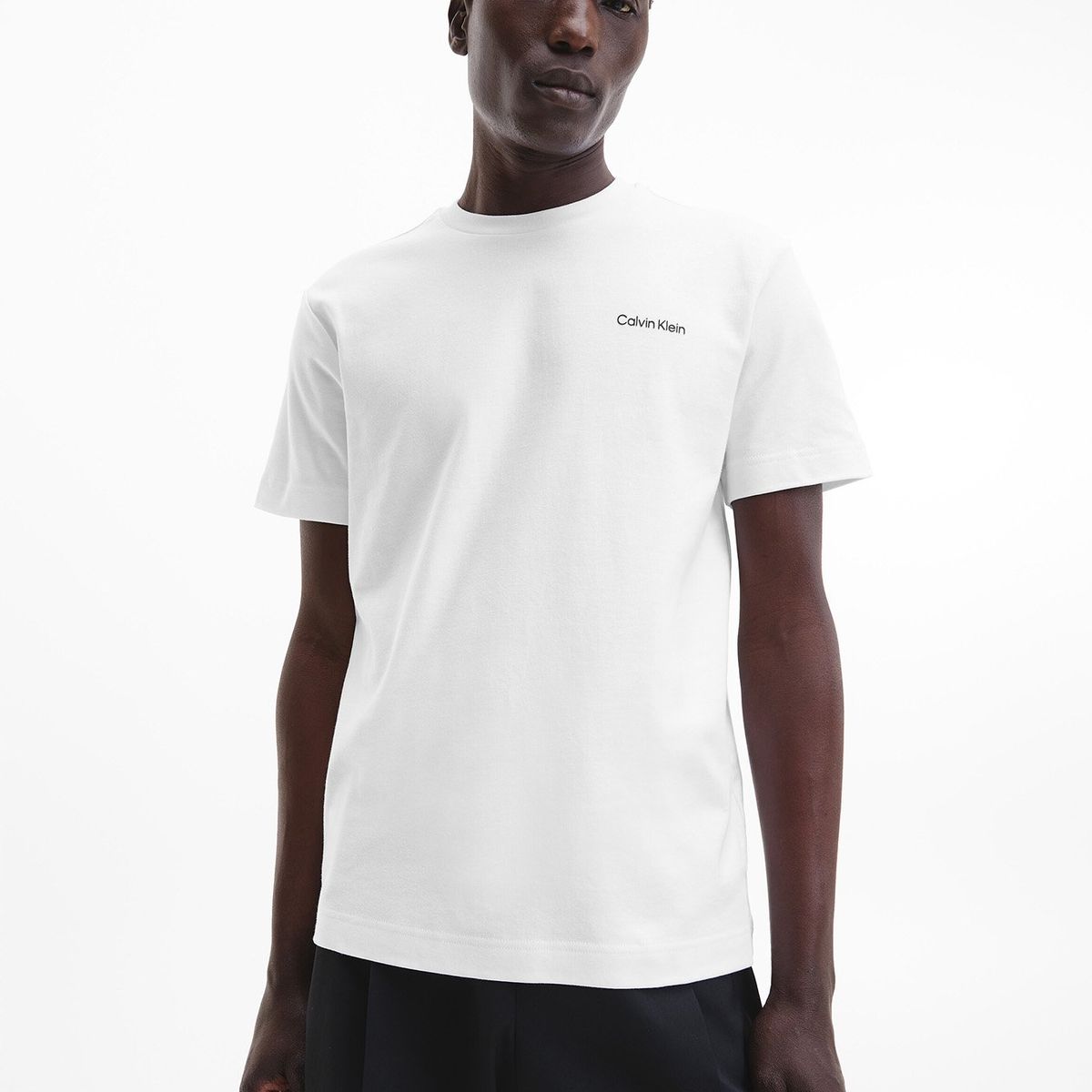 CALVIN KLEIN - Polera Micro Logo Blanco Calvin Klein