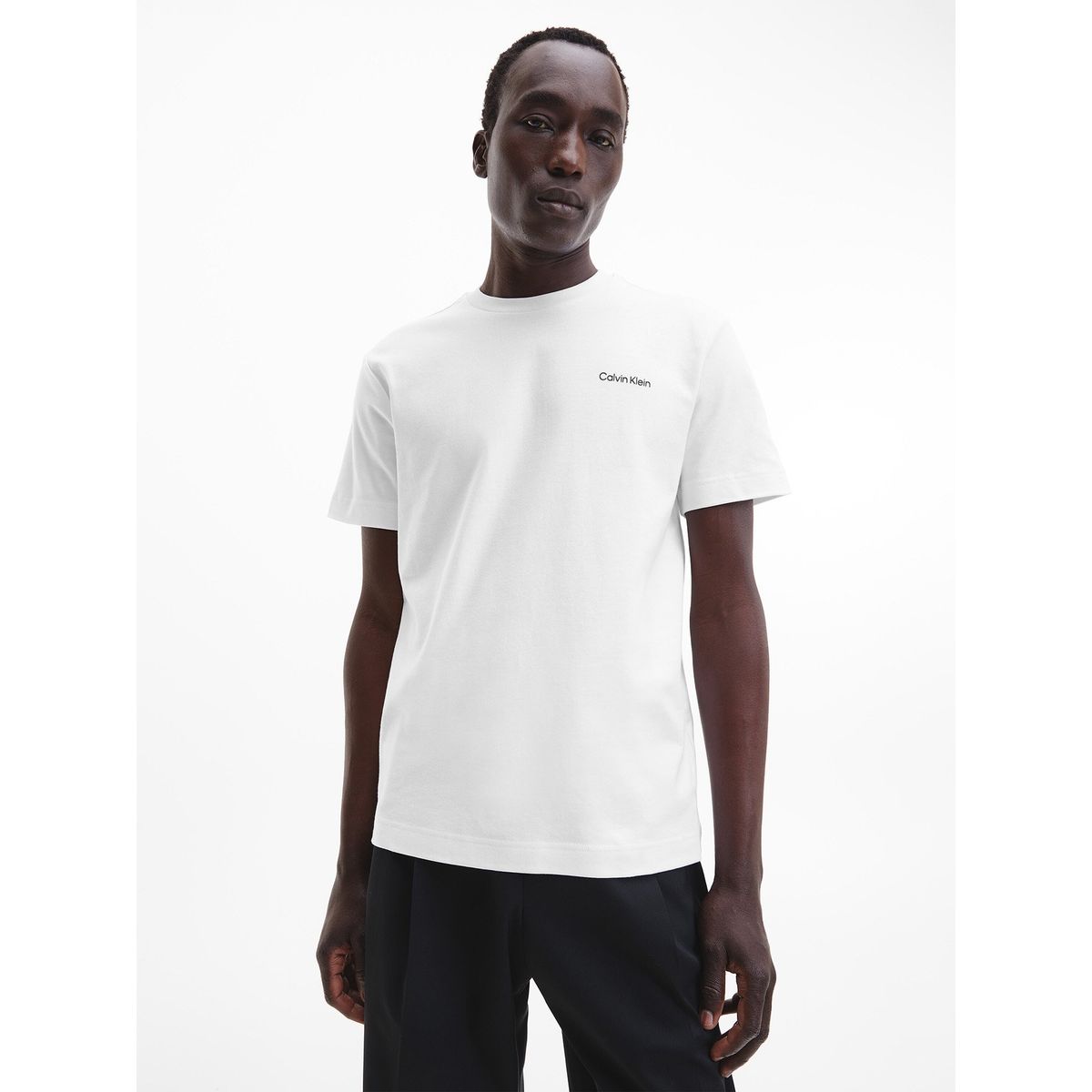 CALVIN KLEIN - Polera Micro Logo Blanco Calvin Klein