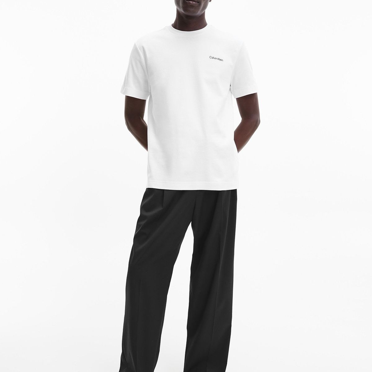 CALVIN KLEIN - Polera Micro Logo Blanco Calvin Klein